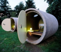 Accommodation and rooms in cement pipes: new types of sustainable architecture and energy efficiency from the World