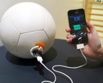 A soccer ball that generates energy to power playing